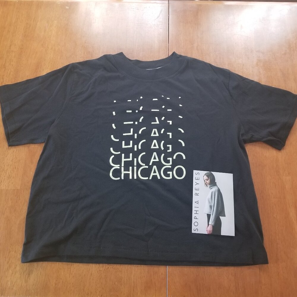 Sophia Reyes Original Black Cropped Tee NWTO Size L - Picture 2 of 5